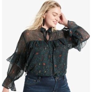 Lucky brand ruffled blouse